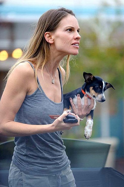 16P Hilary Swank exposing sexy body and hard nipples in see thru blouse