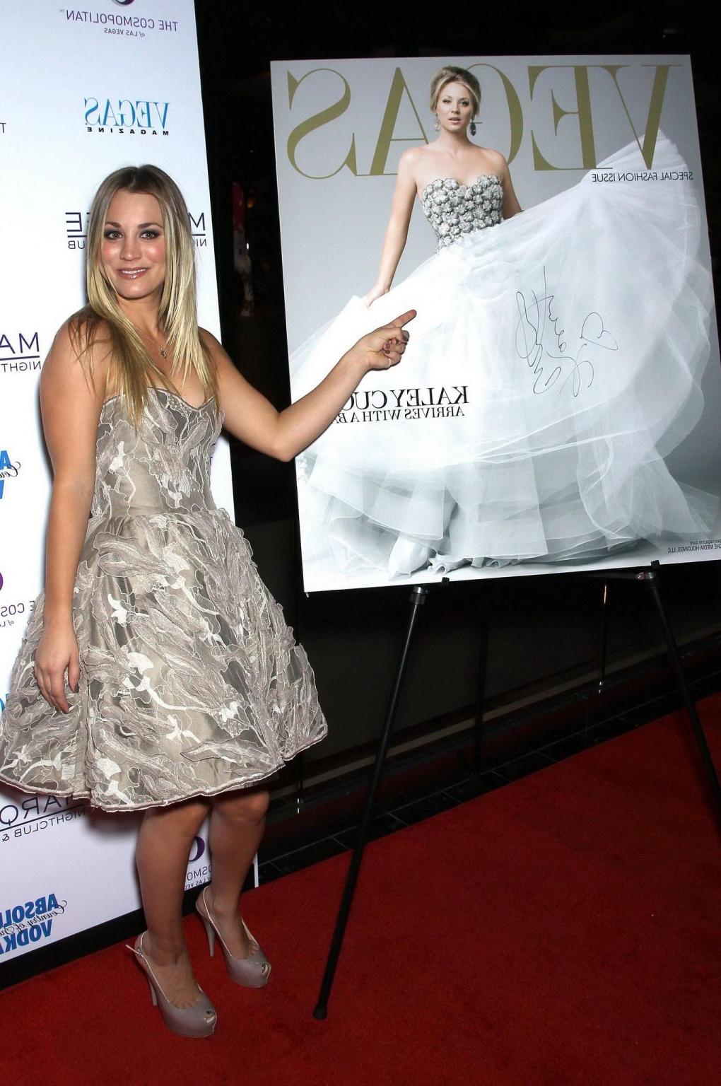 16P Kaley Cuoco showing huge cleavage at Vegas Magazine launch party