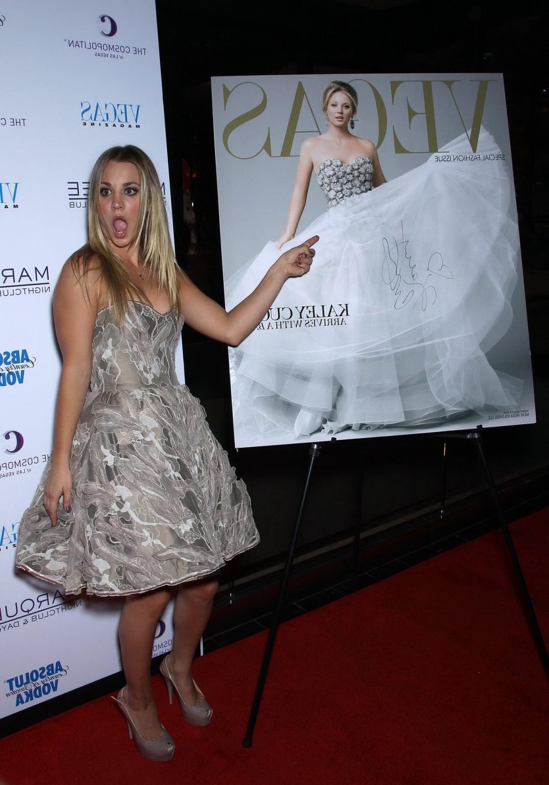 16P Kaley Cuoco showing huge cleavage at Vegas Magazine launch party