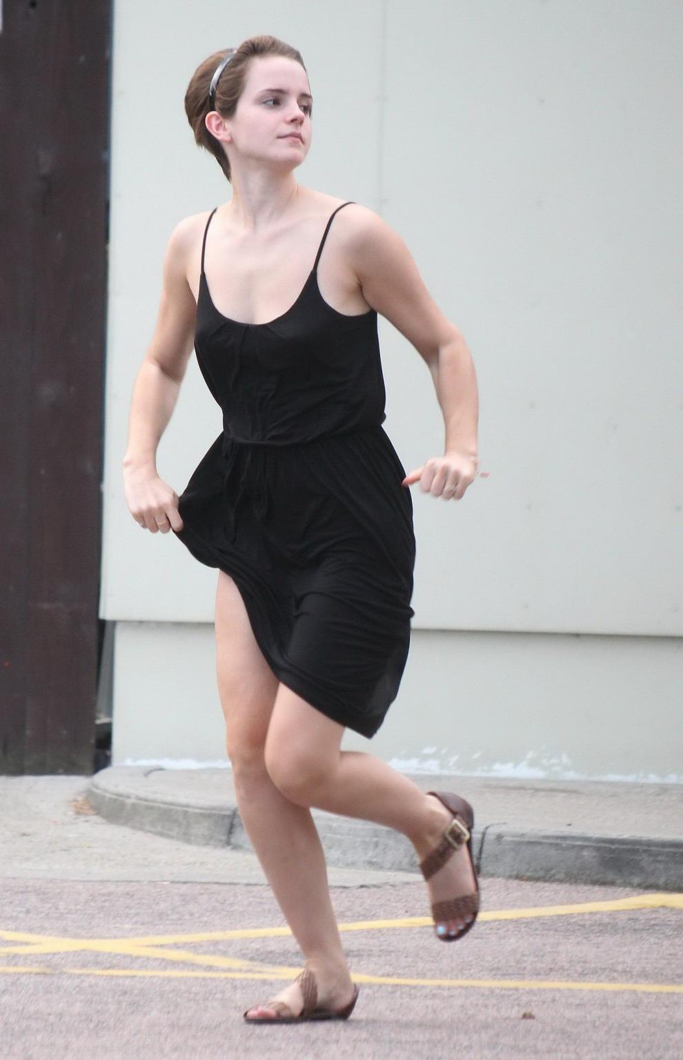 16P Emma Watson flashing her panties  showing pokies in London