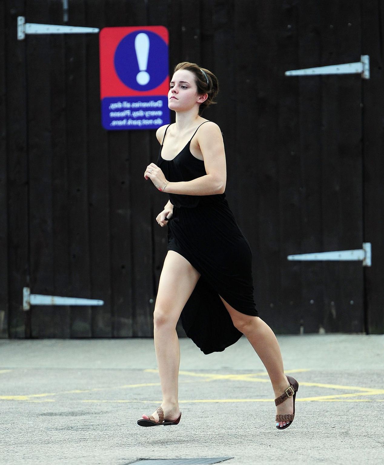 16P Emma Watson flashing her panties  showing pokies in London
