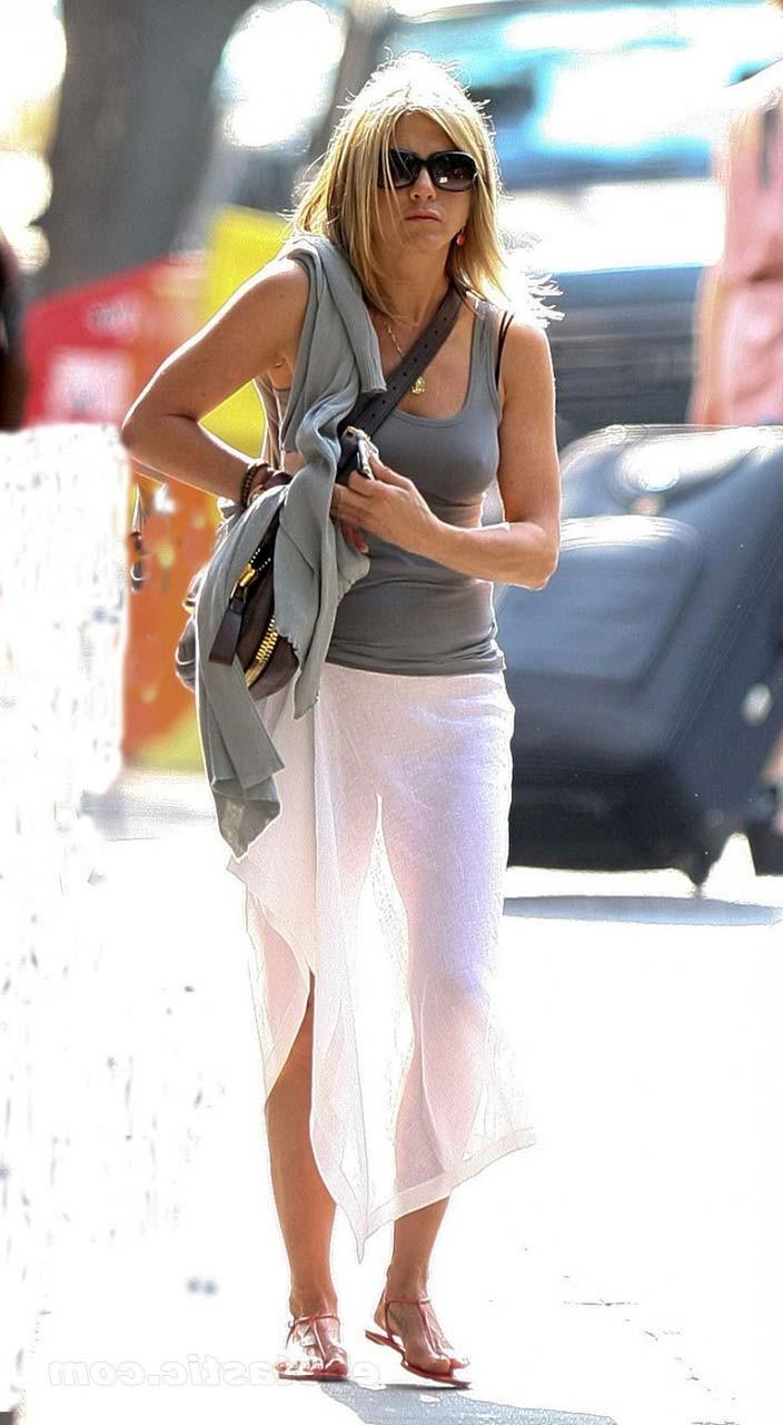 16P Jennifer Aniston exposing her sexy body and nice legs in see thru dress