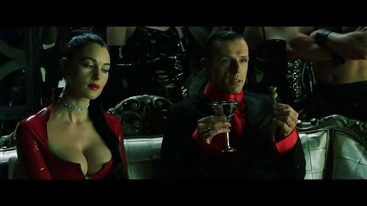 16P Monica Bellucci showing her nice big tits and fucking and posing in stockings