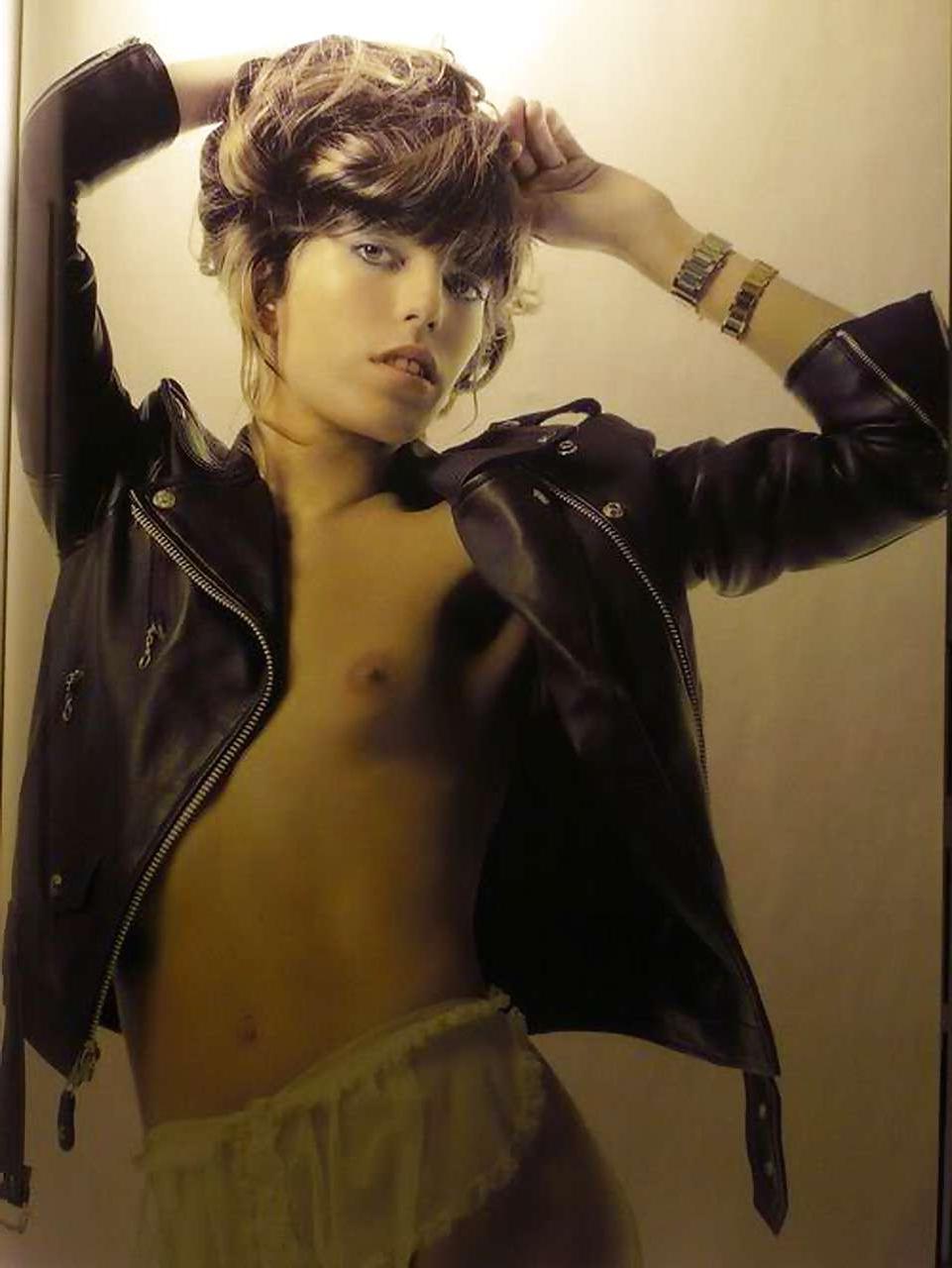 16P Lou Doillon showing her nice tits and hairy pussy in some photoshoot