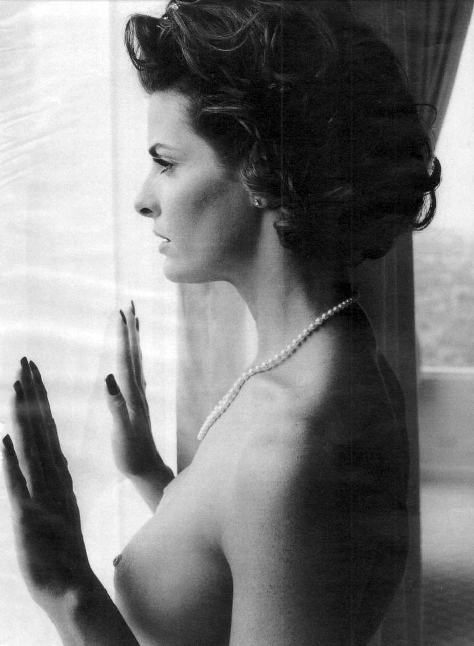 16P Joan Severance exposing her hairy pussy and huge boobs and posing in stockings