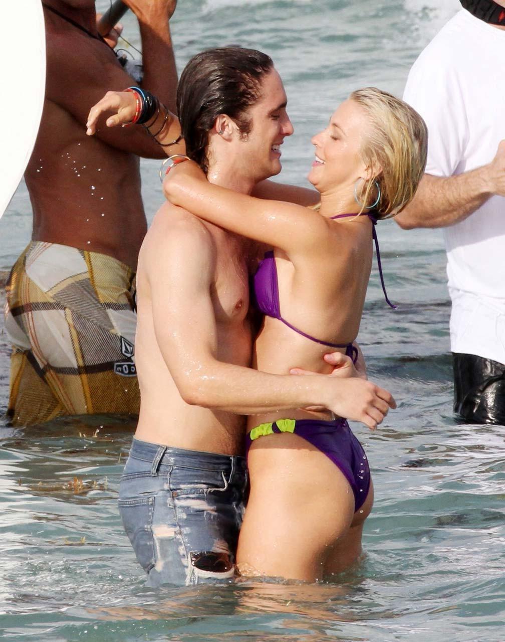 16P Julianne Hough showing her great ass in thong bikini on beach paparazzi pictures