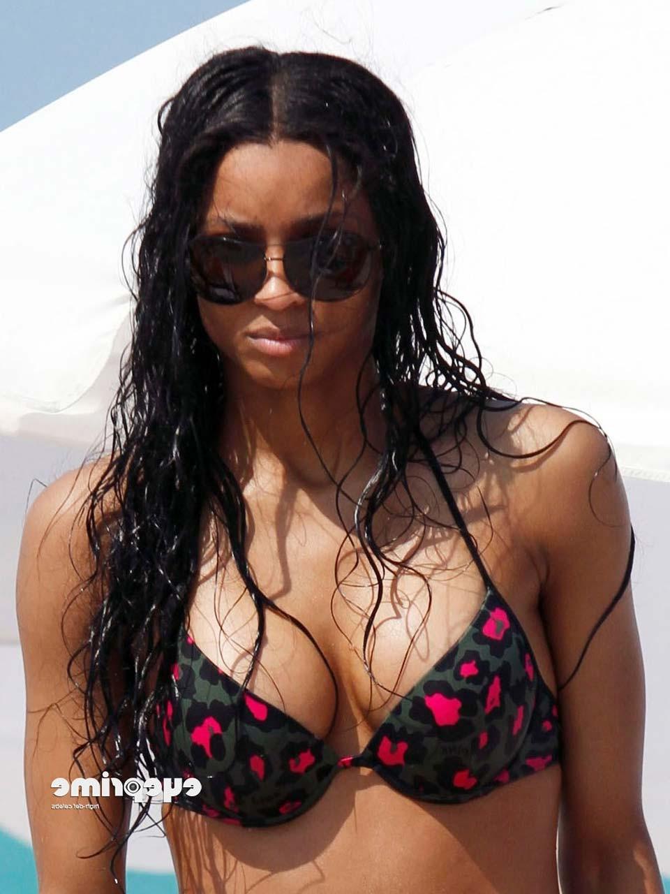 16P Ciara exposing her fucking sexy body and huge cleavage in bikini on beach