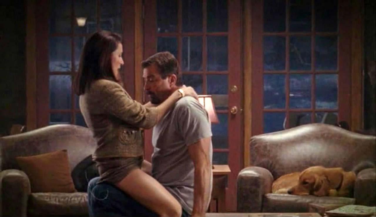 16P Mimi Rogers exposing her hairy pussy and huge boobs and riding some guy in nude 
