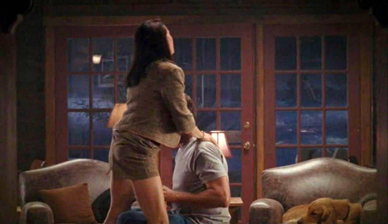 16P Mimi Rogers exposing her hairy pussy and huge boobs and riding some guy in nude 