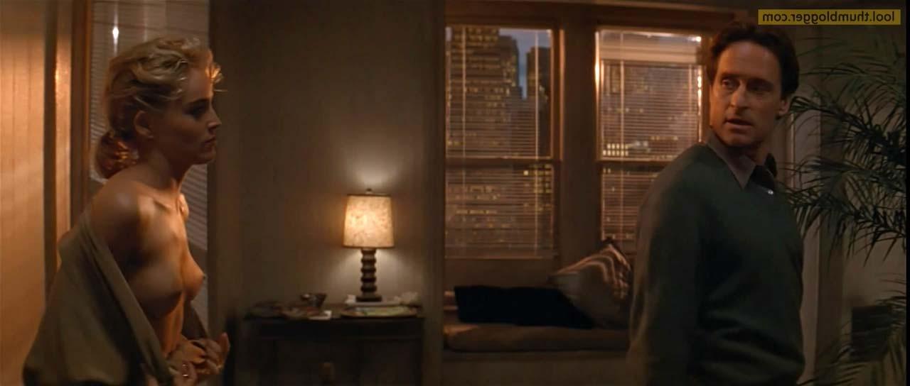 16P Sharon Stone exposing her small boobs and pussy and riding some guy in movie