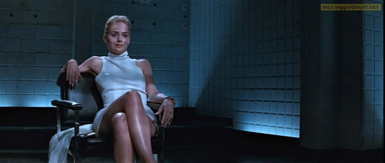 16P Sharon Stone exposing her small boobs and pussy and riding some guy in movie