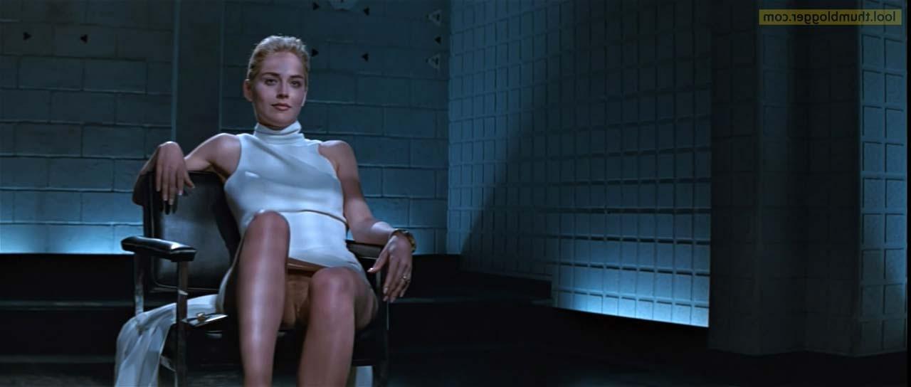 16P Sharon Stone exposing her small boobs and pussy and riding some guy in movie