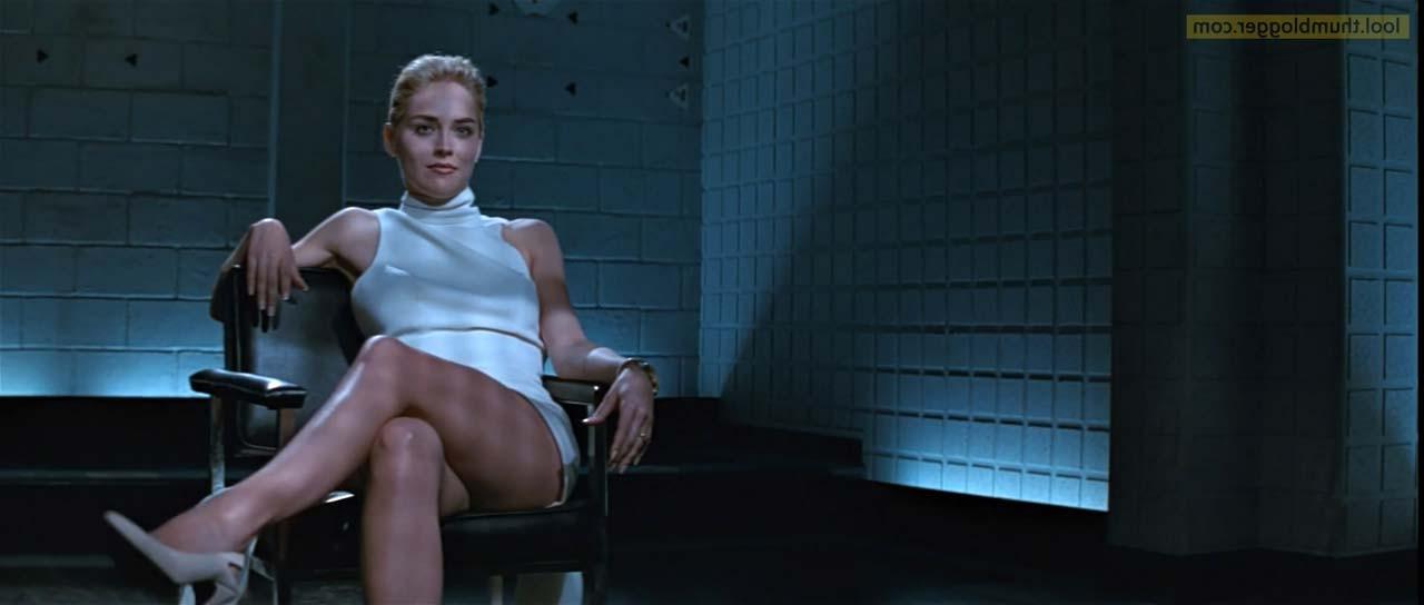 16P Sharon Stone exposing her small boobs and pussy and riding some guy in movie