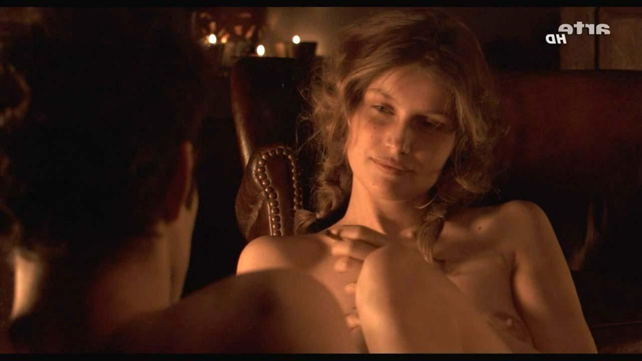 16P Laetitia Casta exposing her nice big boobs and hairy pussy in nude movie scenes