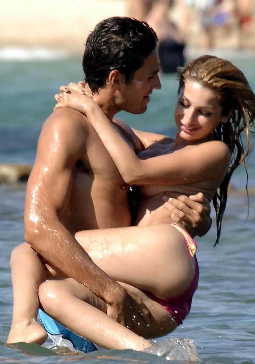 16P Negar Khan exposing her nice big boobs on beach paparazzi pictures and posing se