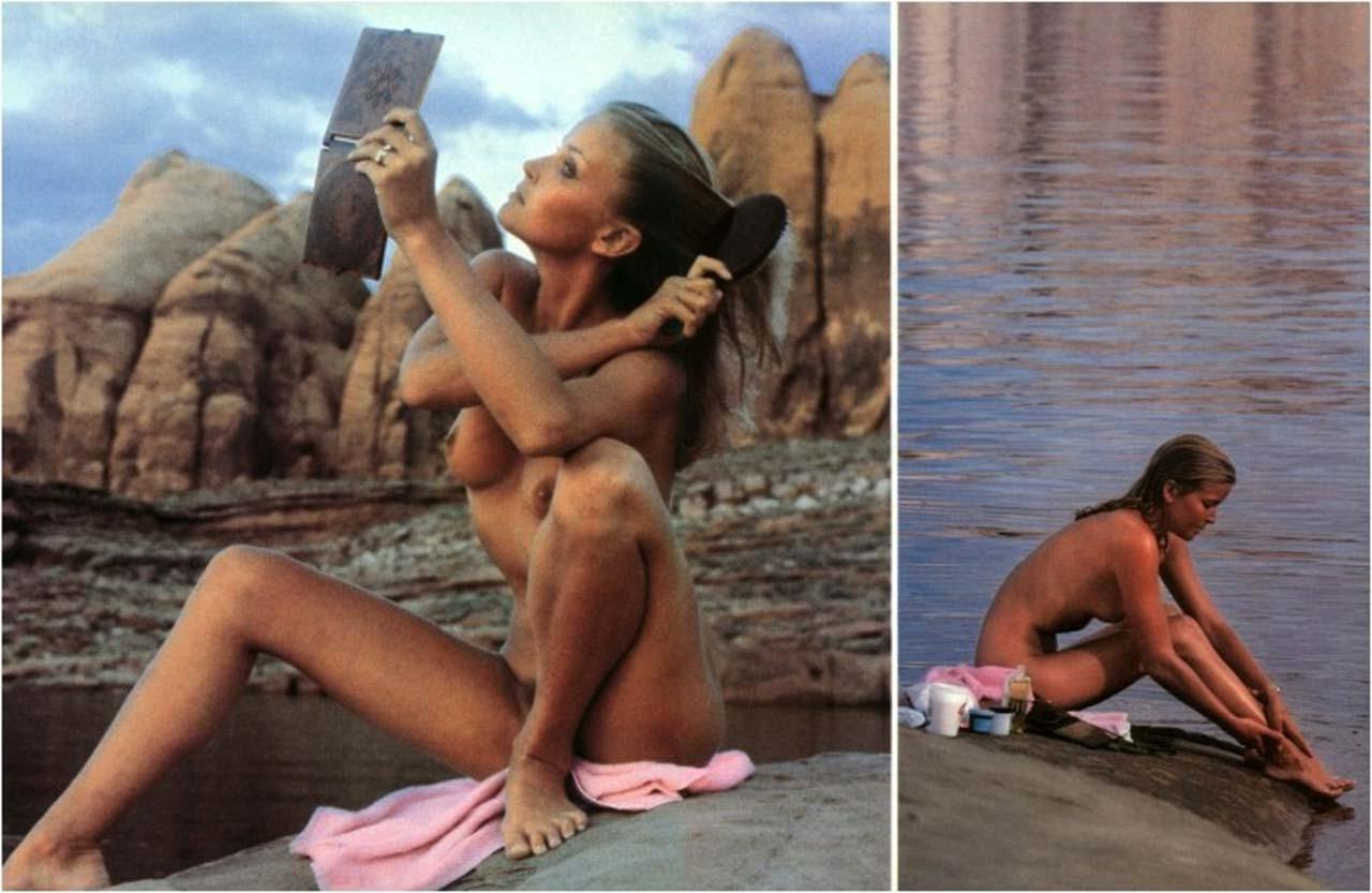 16P Bo Derek exposing her nice big boobs and hairy pussy for some photoshoot
