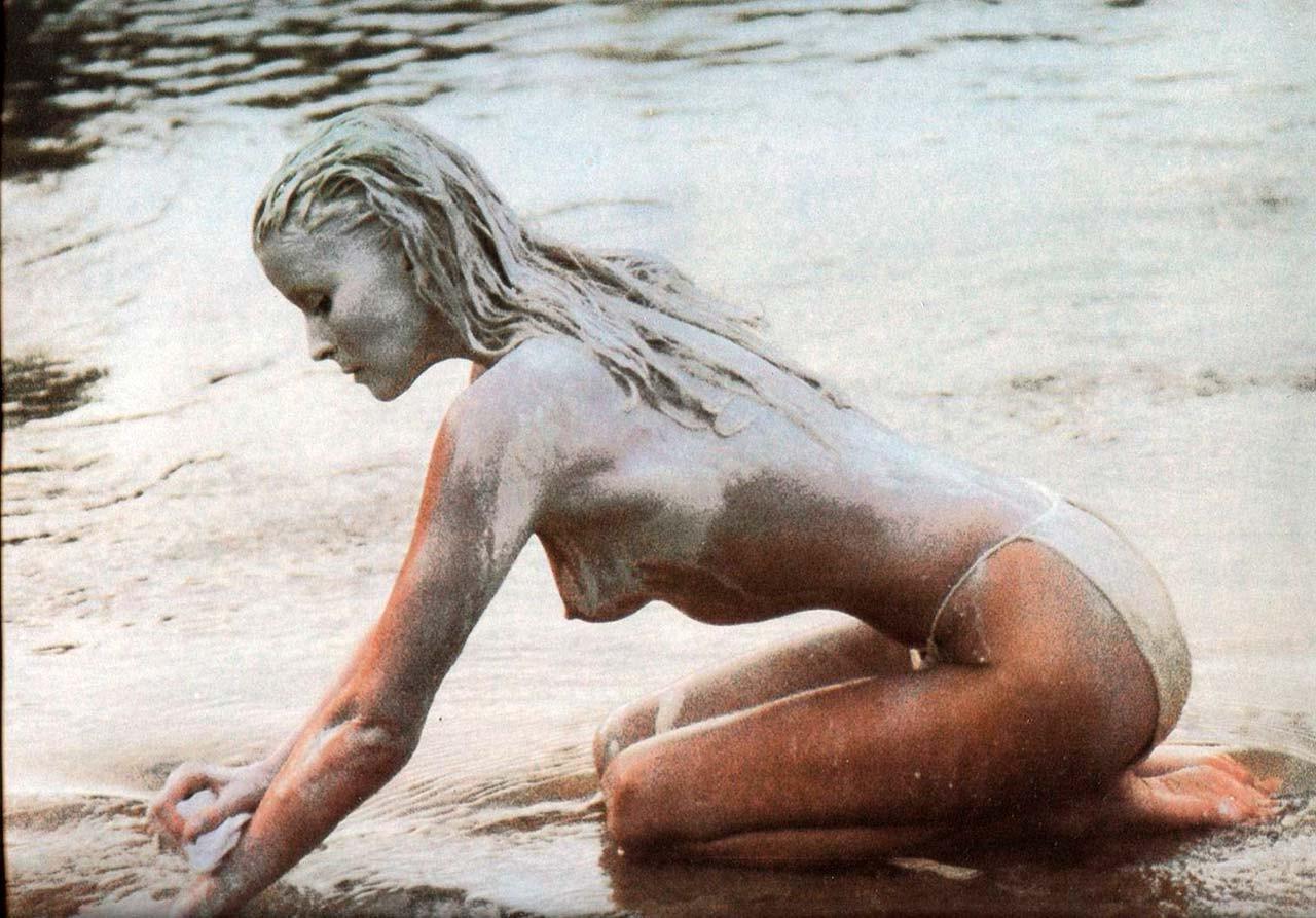 16P Bo Derek exposing her nice big boobs and hairy pussy for some photoshoot