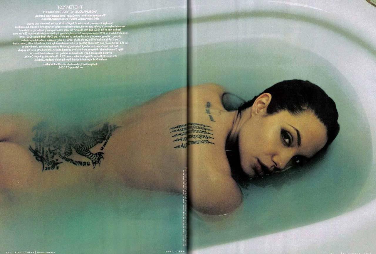 16P Angelina Jolie posing nude and showing her sexy boobs
