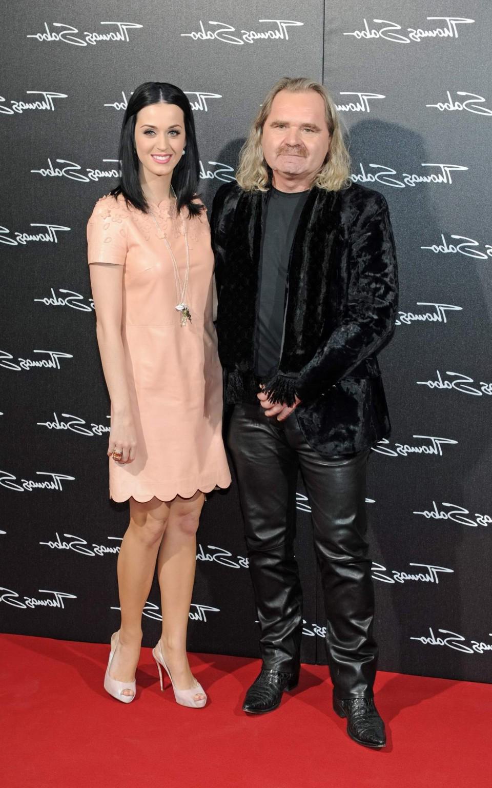 16P Katy Perry leggy wearing skin colored latex dress at Thomas Sabo Press Conferenc