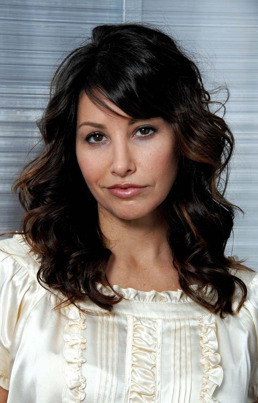 10P Gina Gershon exposing her nice big tits in see thru dress paparazzi pictures