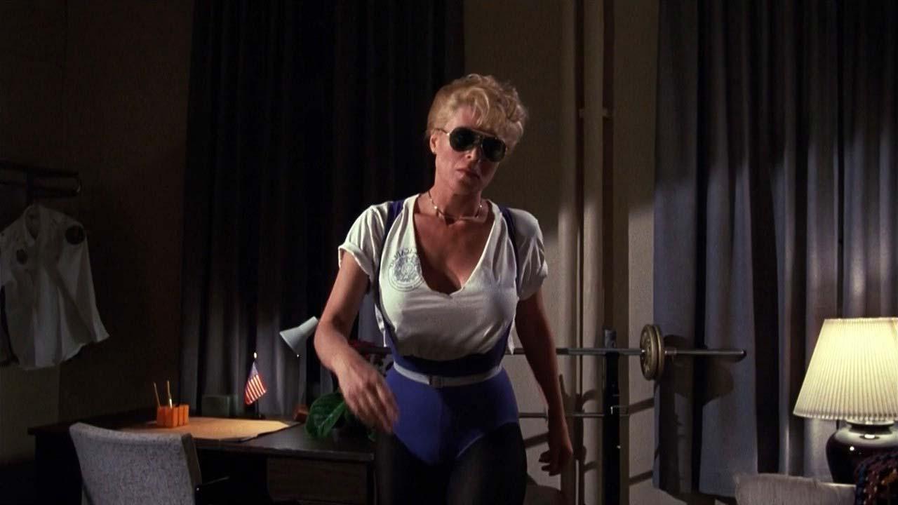 16P Leslie Easterbrook exposing her nice big boobs in wet see thru shirt