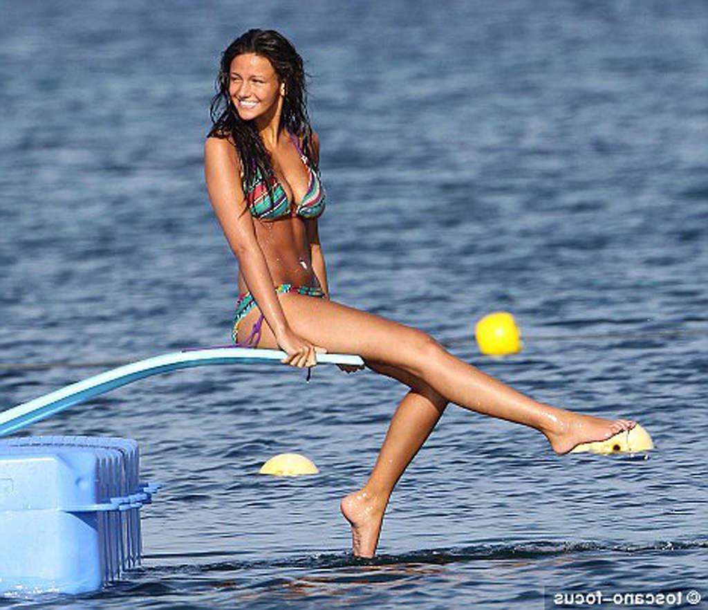 16P Michelle Keegan exposing her sexy body and hot ass in bikini on beach