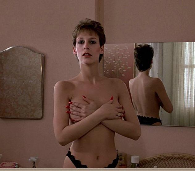 15P Great bodied Jamie Lee Curtis flaunts her suckable titties on ca