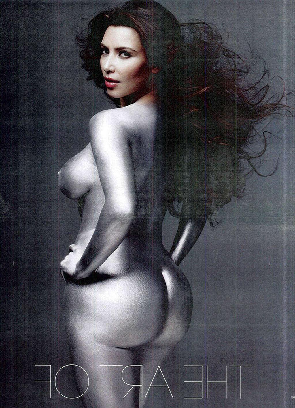 16P Kim Kardashian posing nude and showing huge boobs and sexy ass