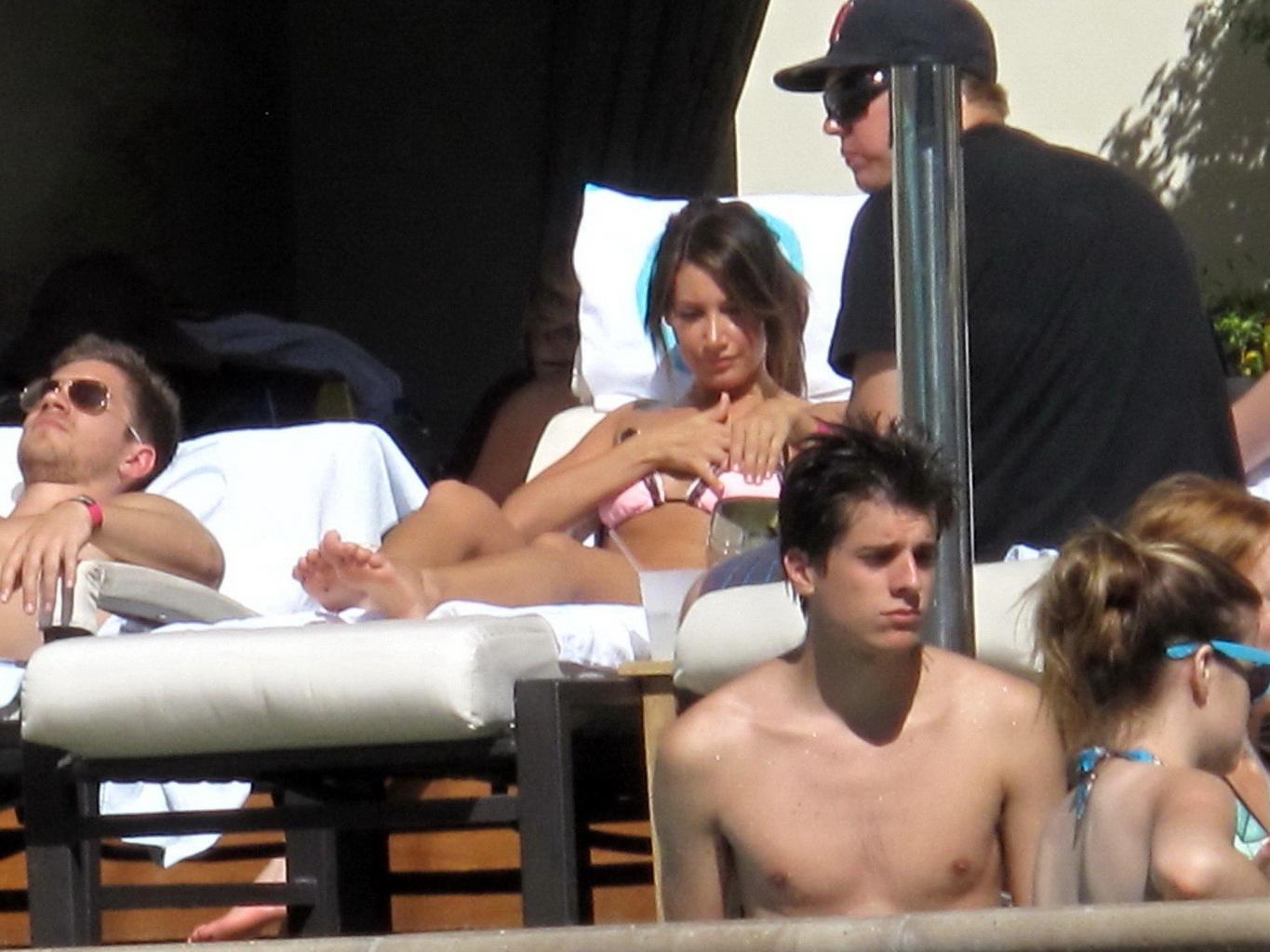 16P Ashley Tisdale wearing sexy bikini at Wet Republic in Las Vegas