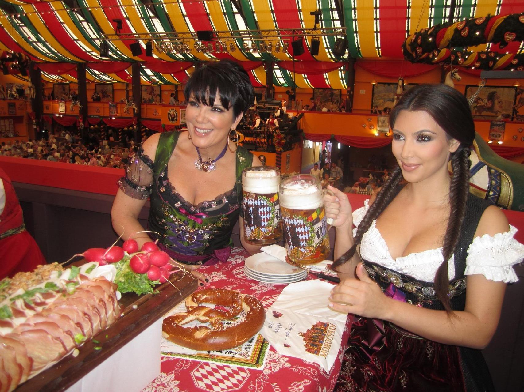 15P Kim Kardashian busty in German folkware at the Oktoberfest in Munich
