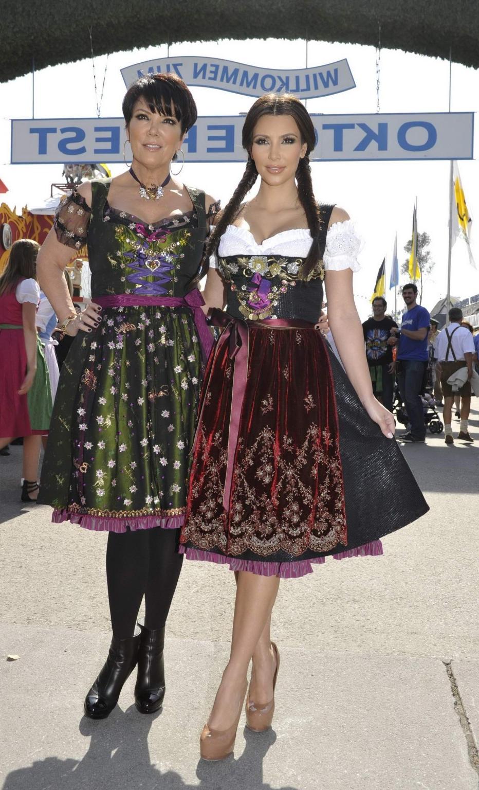 15P Kim Kardashian busty in German folkware at the Oktoberfest in Munich
