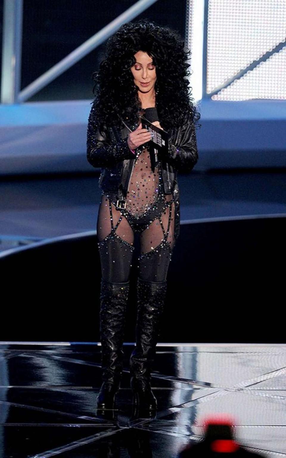 10P Cher in see thru outfit and exposing her nice ass and tits