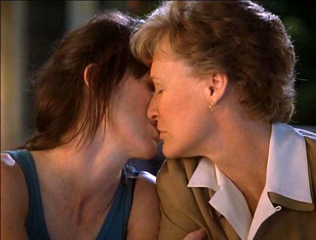 10P Glenn Close exposing her nice big tits and kissing girl in movie
