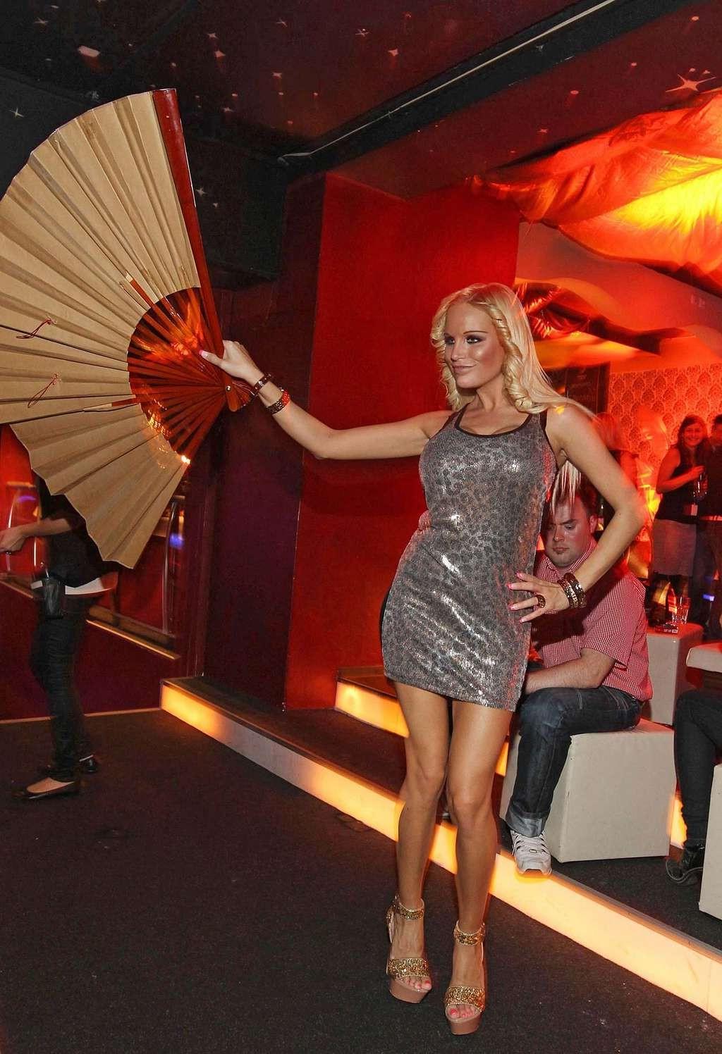 10P Gina Lisa Lohfink leggy in mini skirt and showing her tits and pussy