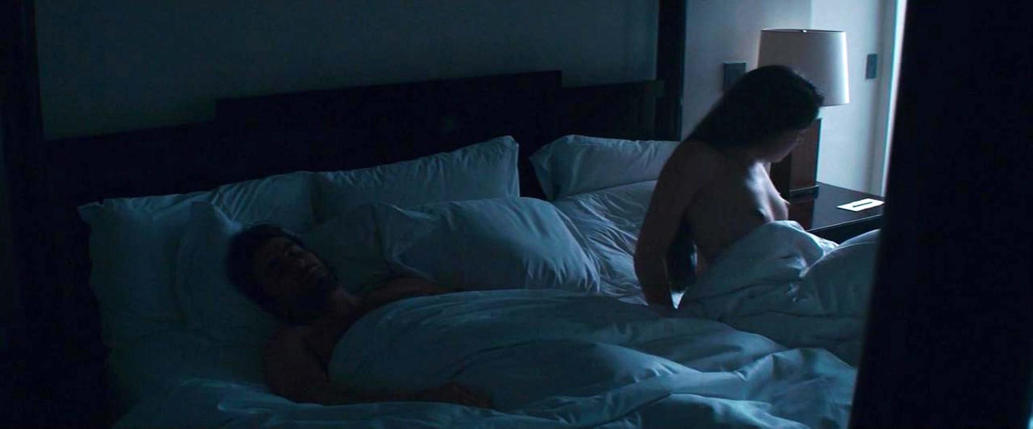 16P Sasha Grey exposing her nice big tits and full nude in movie scenes