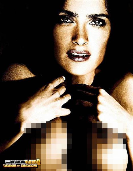 11P Fake titty pics from busty celebrity Salma Hayek