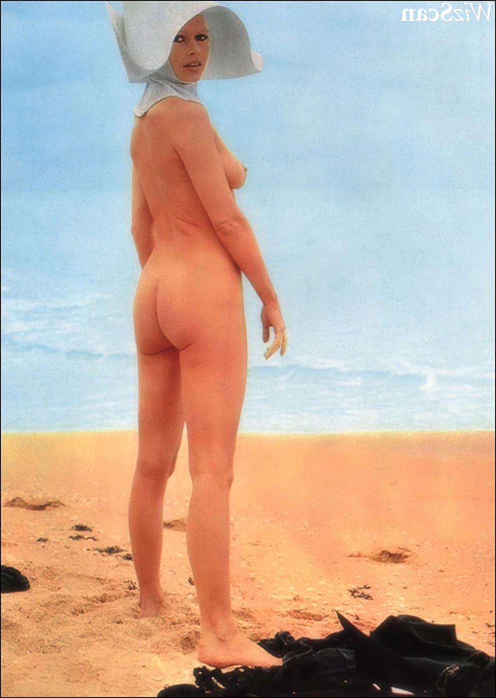 10P Brigitte Bardot exposing her nice big tits and hairy pussy in photoshoot