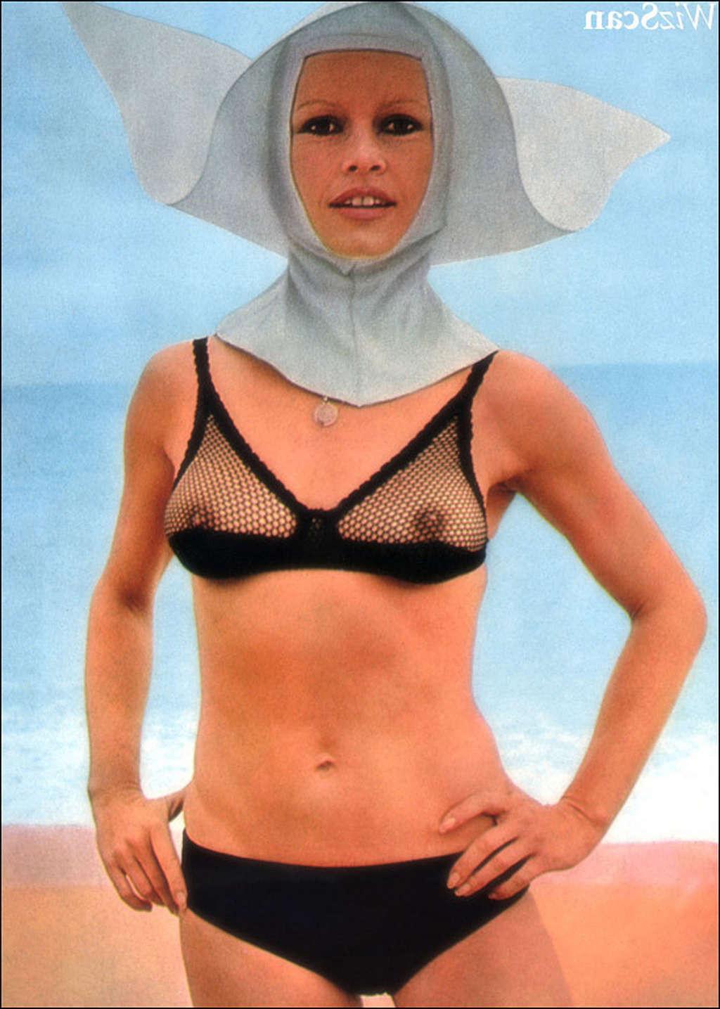 10P Brigitte Bardot exposing her nice big tits and hairy pussy in photoshoot
