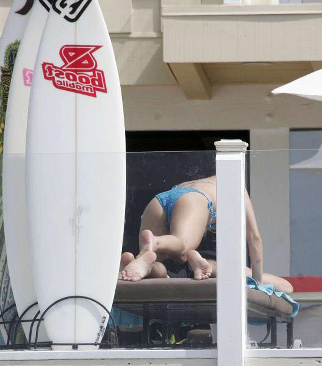 16P Kristin Cavallari exposing her sexy body and hot ass in bikini on pool