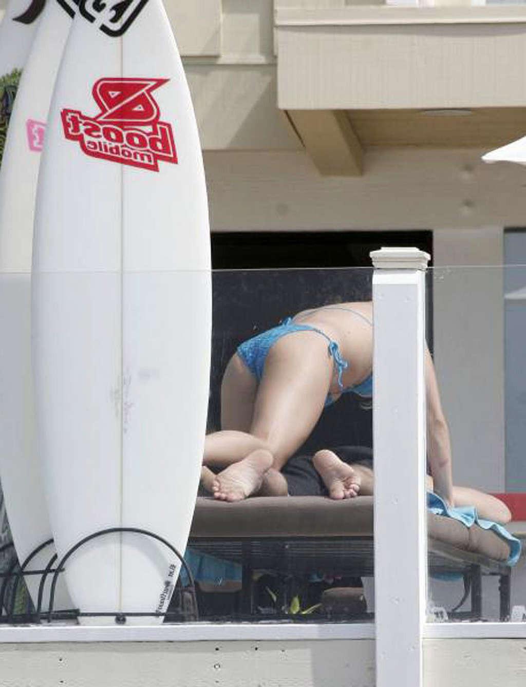 16P Kristin Cavallari exposing her sexy body and hot ass in bikini on pool