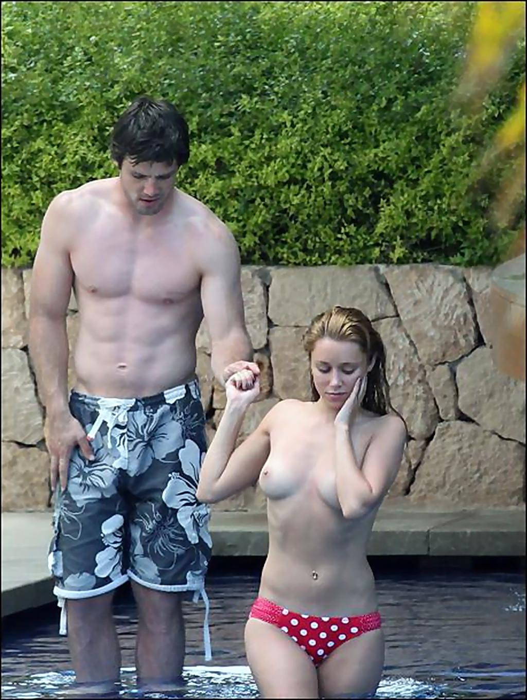 16P Una Healy topless in the pool in Ibiza dominated by her horny boyfriend