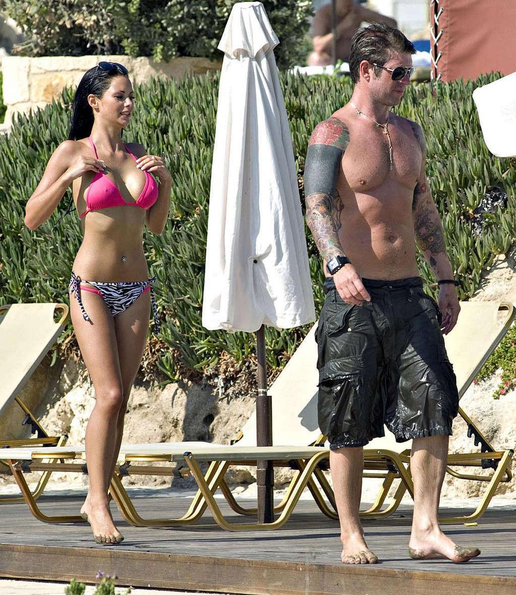 16P Jessica Jane Clement in bikini on beach with her boyfriend