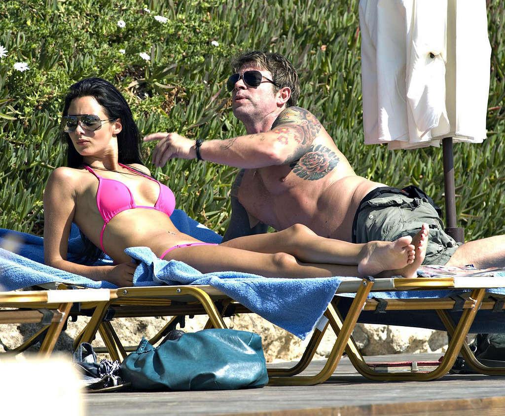 16P Jessica Jane Clement in bikini on beach with her boyfriend