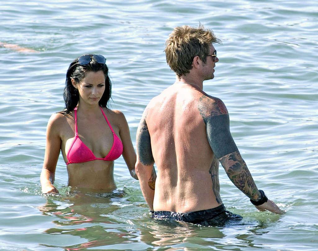 16P Jessica Jane Clement in bikini on beach with her boyfriend