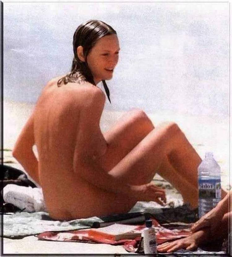 15P tall and slender actress Uma Turman beach nudes