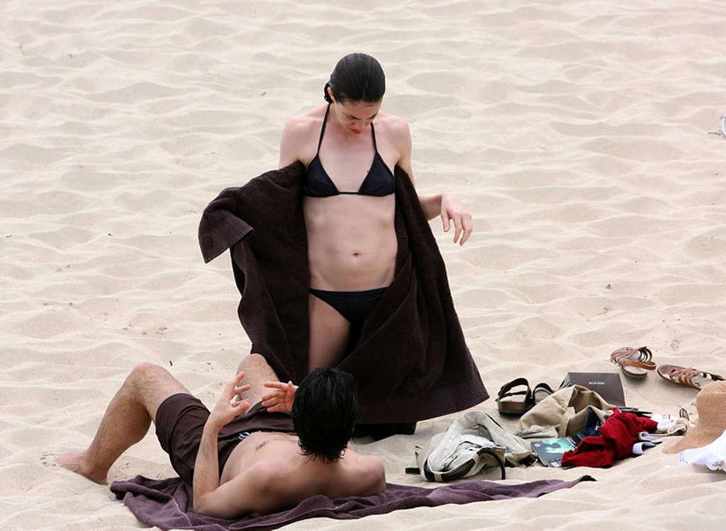 10P Charlotte Gainsbourg exposing her nice tits and pussy on beach