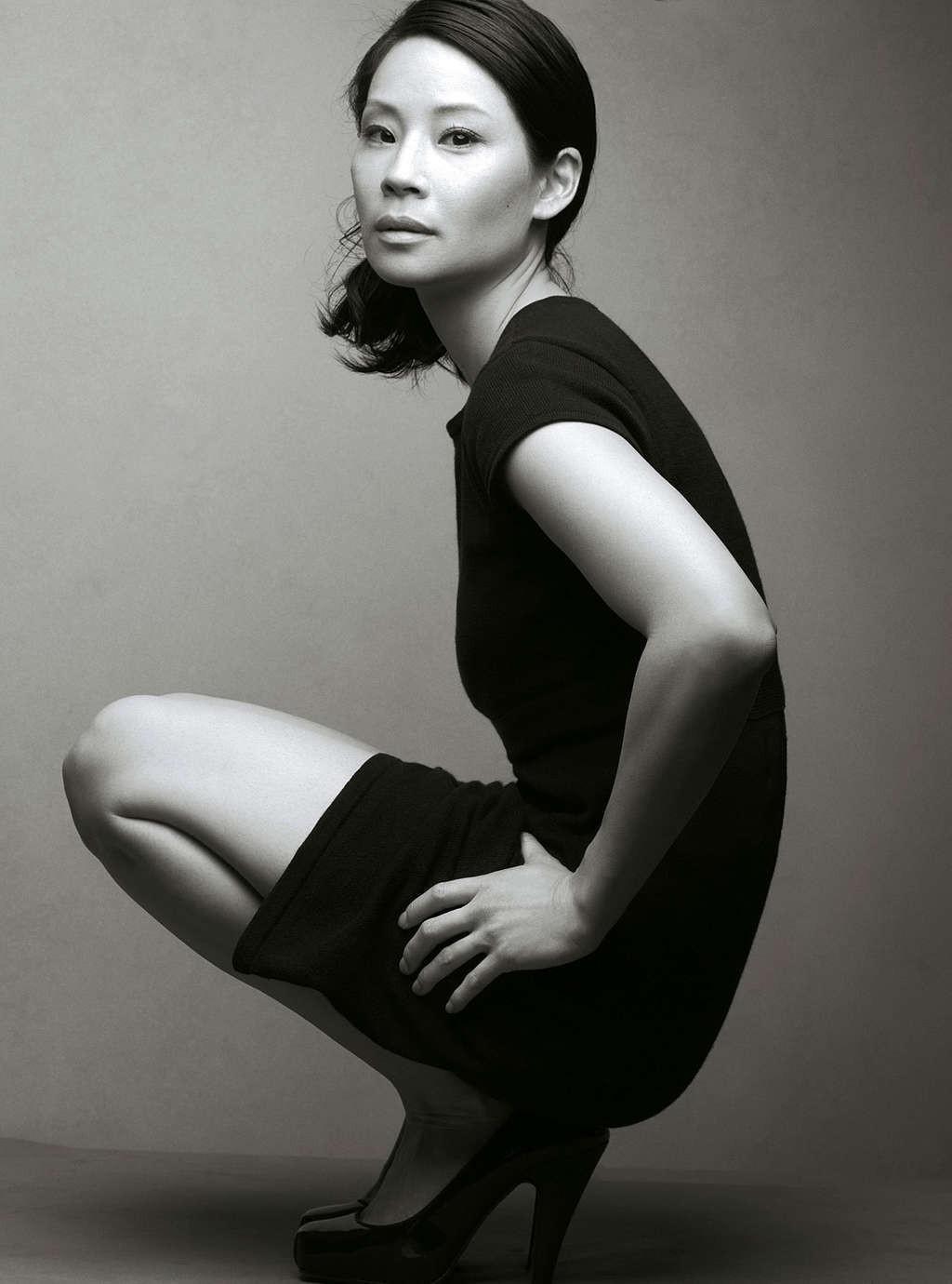 16P Lucy Liu exposing her nice small tits in see thru top