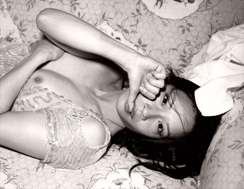 16P Lucy Liu exposing her nice small tits in see thru top