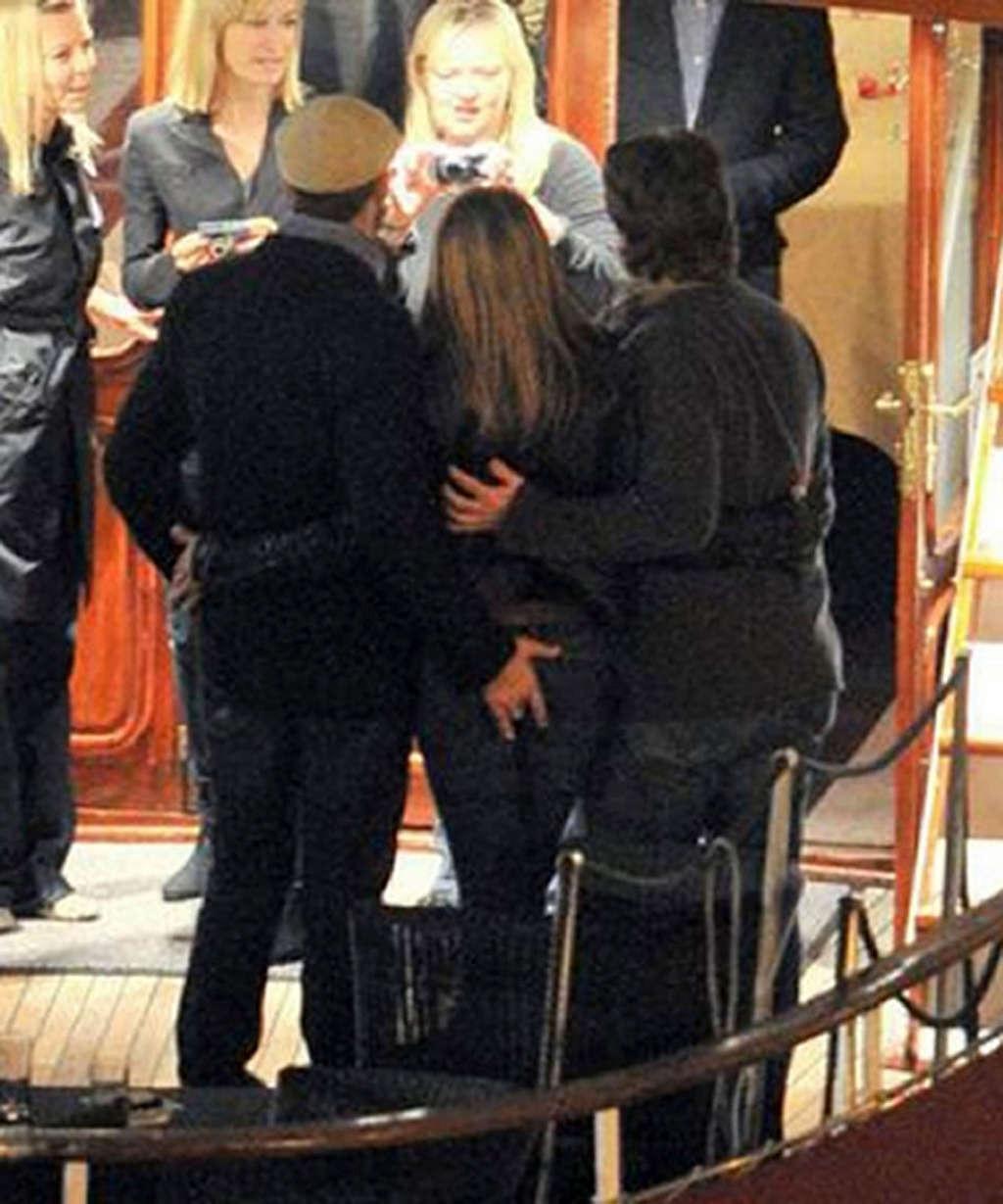 16P Jennifer Aniston danceing in sexy and hot see thru dress