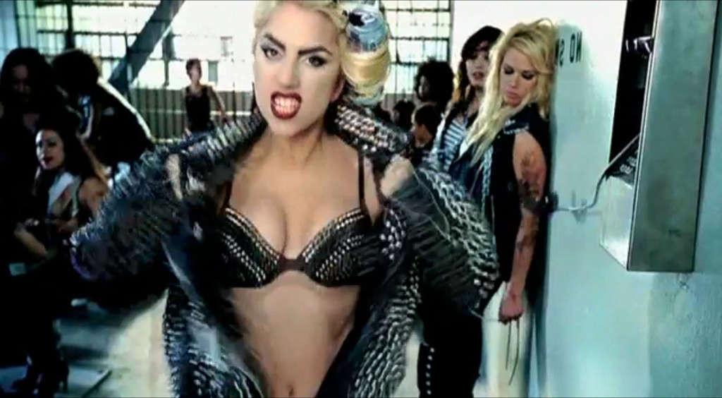 10P Lady Gaga showing her nice ass in thong in women prison in new video spot